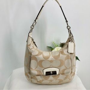 Coach Women’s Signature Logo Hobo Shoulder Bag Size Medium